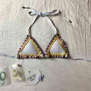 NWT 'To Die For' Crochet Trim Triangle Bikini Top